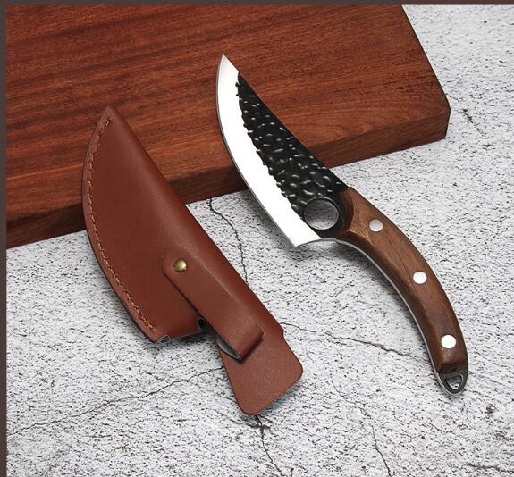 Kitchen - Stainless Steel Black Hammered Butcher Chef Knife Household Chopping