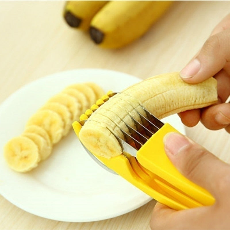Kitchen - Stainless Steel Banana Cutter Fruit Vegetable Sausage Slicer