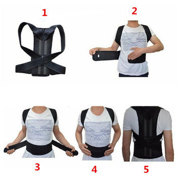 Salud - Cinturón de soporte de espalda ajustable Corrector de postura de espalda