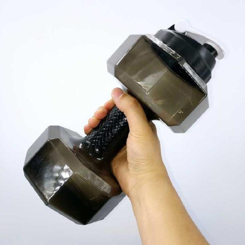 Fitness - Dumbbells Shaped Plastic Big Large Capacity Gym Sports Water Bottle 2.5L