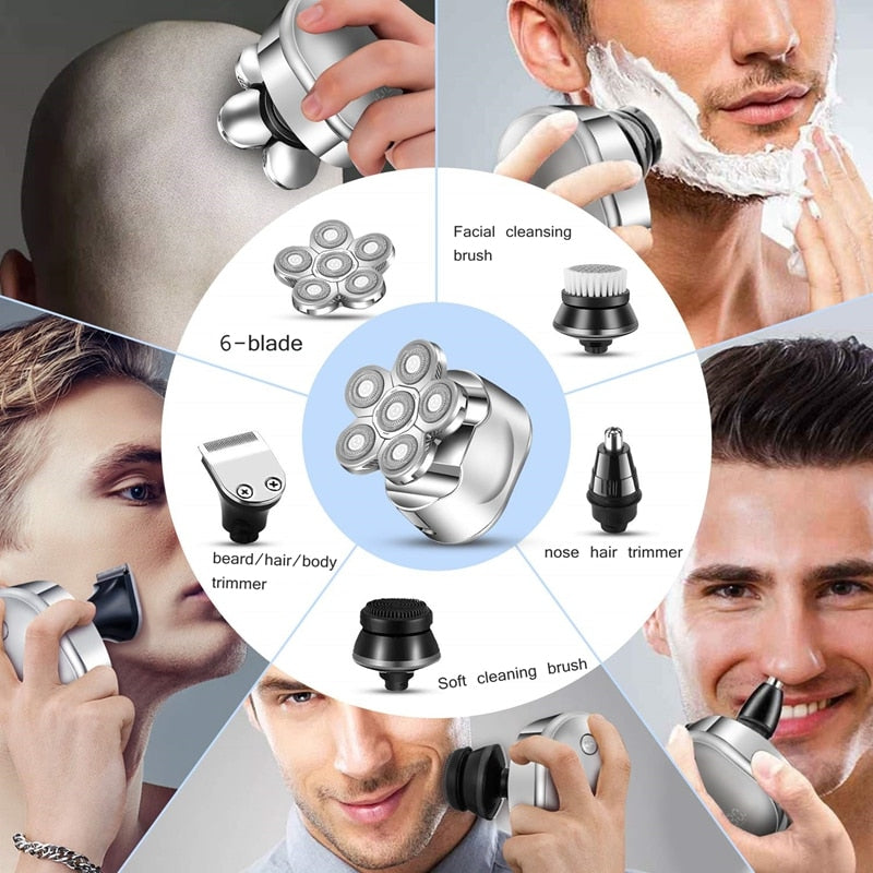 Hombres - Kits de aseo 6 en 1 Máquina de afeitar eléctrica Cuerpo facial Máquina de afeitar eléctrica 