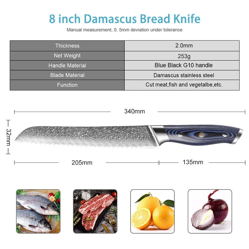 Küche-8 Zoll Stahl gezacktes Brot Messer/Cutter