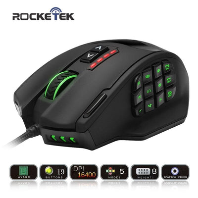Gaming - Rocketek USB-Gaming-Maus 16400DPI