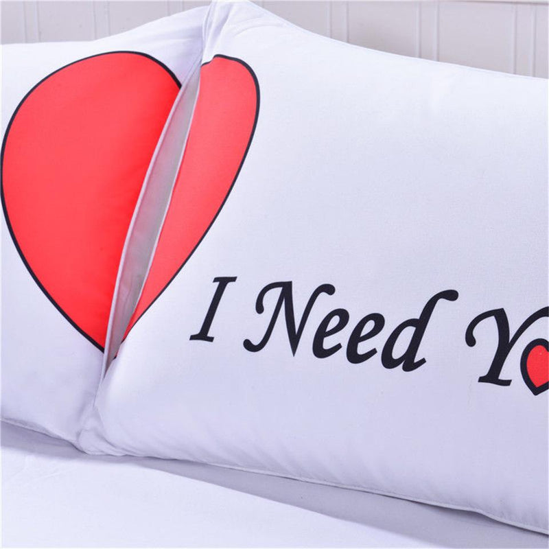 Inicio - Ropa de cama Corazón rojo Alfabeto inglés Funda de almohada