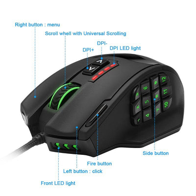 Gaming - Rocketek USB Gaming Mouse 16400DPI