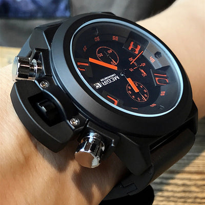 Men's - MEGIR 3D Engraved Dial Casual Quartz Watch