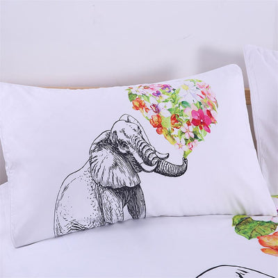 Inicio - Funda de almohada 3D Bedding Flower Elephant