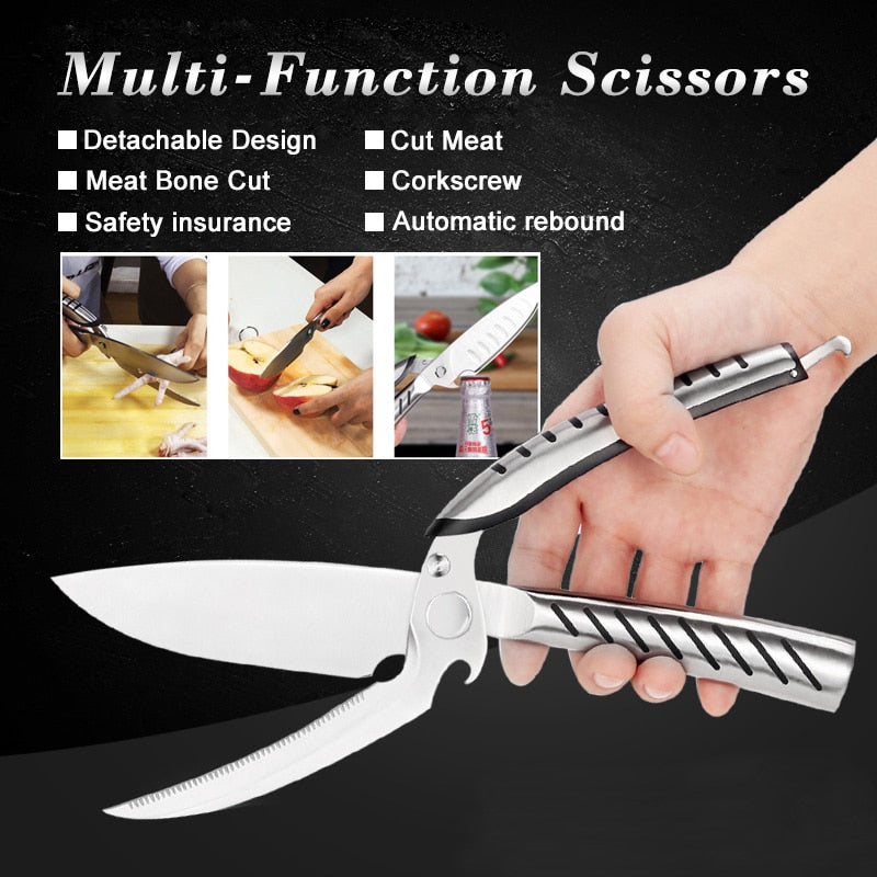 Kitchen - XITUO kitchen Multi-function Scissors Stainless Steel Chicken Bone Scissors