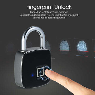 Tech - Bloqueo de huellas dactilares inteligente sin llave recargable por USB
