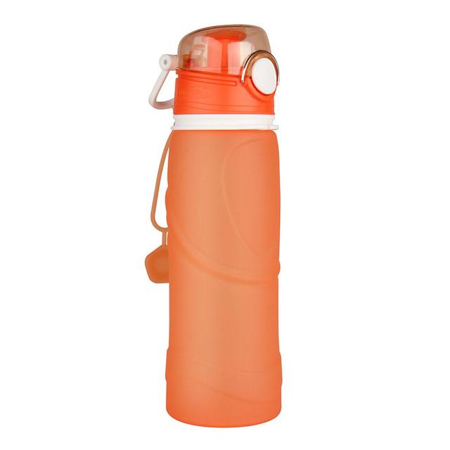 Fitness - Botellas de agua plegables de silicona de 750 ml