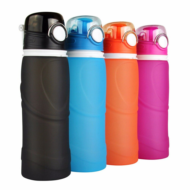 Fitness - 750ml Collapsible Silicone Water Bottles