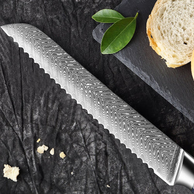 Cocina - Cuchillo/cortador de pan serrado de acero de 8 pulgadas