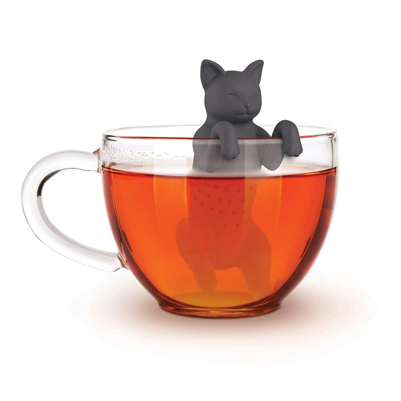 Cocina - Infusor de té de silicona reutilizable para gatos Creative Cut Cat