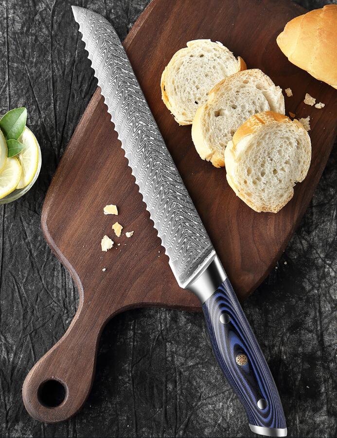 Cocina - Cuchillo/cortador de pan serrado de acero de 8 pulgadas