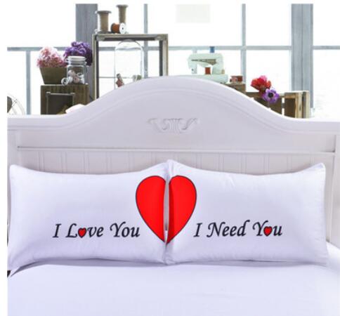 Home - Bedding Red heart English alphabet Pillowcase