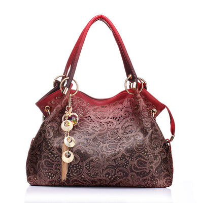 Women's - Bag Hollow Out Ombre Handbag Floral Print Shoulder Bags
