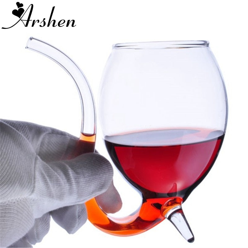 Kitchen - Taza de leche de café de vino tinto especial Arshen 300ml con pajita resistente al calor