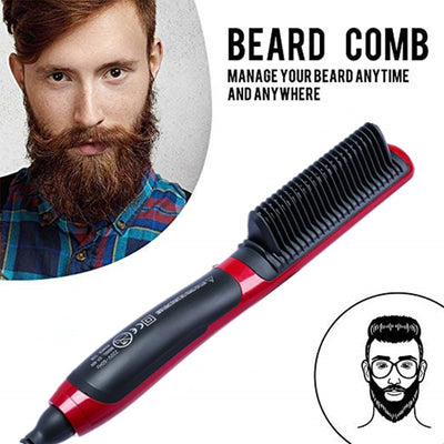 Hombres - All In One Ceramic Hair Styling Iron Peine Barba Plancha
