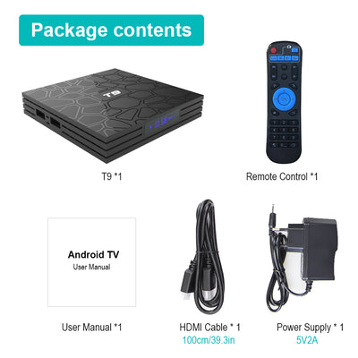Tech - T9 4GB 64GB RK3328 Quad Core Smart 8.1 TV BOX