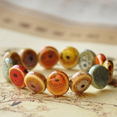 Women's - Flower Glaze Beads Bracelet Geometric Strand Bracelet