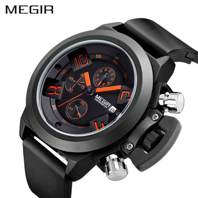 Men's - MEGIR 3D Engraved Dial Casual Quartz Watch