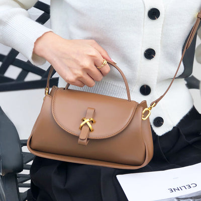 Women's - Retro Chestnut Brown Handbag Fashion Leather Shoulder Bag
