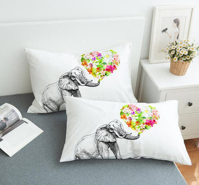 Home-3D-Bettlationsblumen-Elefanten-Kissen bezug