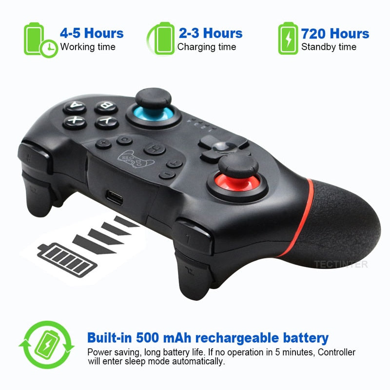Tech - Wireless Bluetooth Gamepad For Nintendo Switch Pro Controller Console