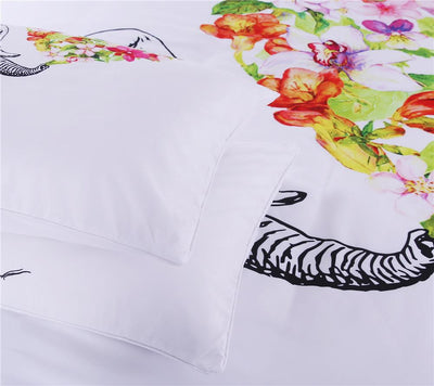 Home - 3D Bedding Flower Elephant Pillowcase