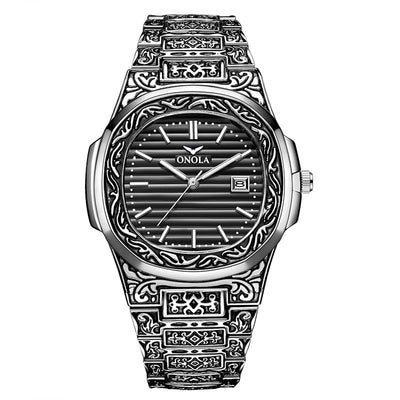 Men's - ONOLA Luxury Retro Golden Stainless Steel Watch