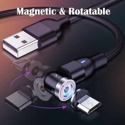 Gadgets - Cargador magnético giratorio de 540 grados para todo tipo de cables de juegos